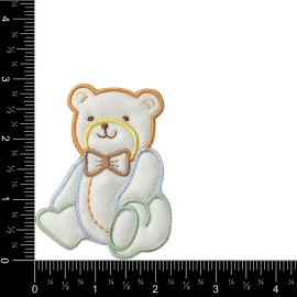 Wholesale Applique Boy Teddy Bear, Puffy, Baby, Iron on Patch, 3"