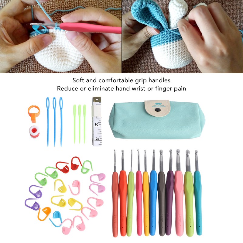 Crochet Hooks Set Soft Handle Crochet Hand Knitting Needles Art