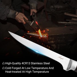 Paoeyrb 11 Inch Filet Knife for Fish with Sharpener, Premium Boning Stainless Steel Knife for Meat Cutting, Filleting and Cleaning, Fillet Bone Trimming Carving Knives