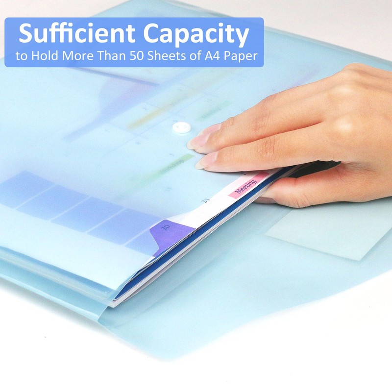 Pack of 20 A4 Document Wallets, Waterproof Document Folders, A4