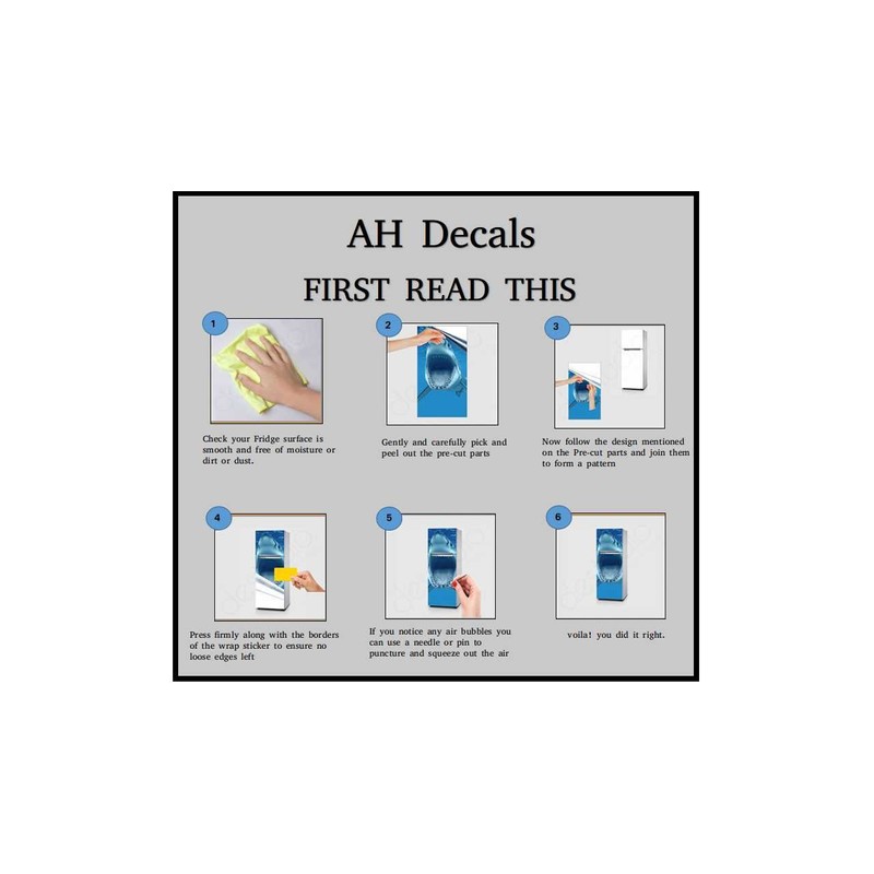 AH Decals Vinyl Rose Wall Fridge Sticker, 23.62 x 0