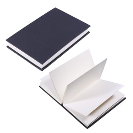 CHGCRAFT 2 Pcs Watercolour Hardback Concertina Blank Accordion-fold Design DIY Notebook Protable Journal Watercolor Sketchbook 6.4 x 4.3 Inch, Black