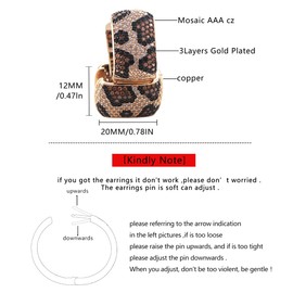 Z ZACHÉ Shinny CZ Leopard Print Earrings Geometry Square Hoop Earring Statement Huggie Earrings For Women Jewelry