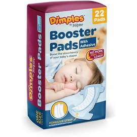 Inspire Dimples Booster Pads, Baby Diaper Doubler with Adhesive for Secure Fit | 1 Size Fits All Diapers | Boosts Absorbency No More leaks 22 Count