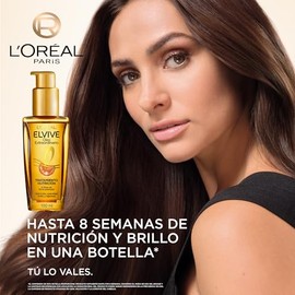 Elvive Tratamiento en Aceite L'Oréal Paris Óleo Extraordinario pelo más suave y con brillo intenso con 6 óleos de flores preciosas, 100 ml