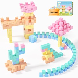 Doloowee 50 PCS Magnetic Blocks, Magnetic Building Cubes Macaron Magnetic Building Blocks for Kids Ages 4-8, STEM Preschool Toys Montessori Sensory Magnet Toys for 3 4 5 6 Years Old Boys Girls