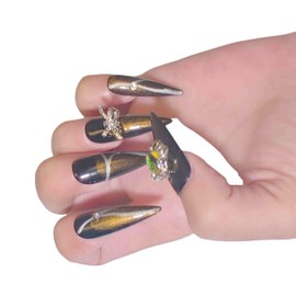 Handmade Press On Nails Medium Long Tips，10pcs 3d Handmade Press On Nails With Cat Eye Designs Suitable For Weddings, Parties, Festivals For Girls And Women