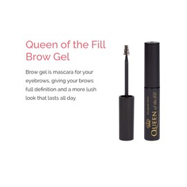 Elizabeth Mott Eyebrow Gel Makeup - Queen of the Fill Brow Tint and Filler - Brush to Fill in Eyebrows and Cover Gray Hairs - Cruelty Free - Light Medium Brown, 4g