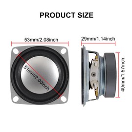 DWEII 6Pcs 2" 4Ohm 3W Full Range Audio Speaker Stereo Woofer Loudspeaker