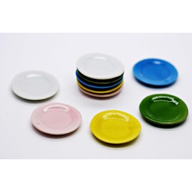 AIICraft 10 Mix Color Smooth Ceramic Plate Dish Garden Display Minimal Decoration 2.7 CM