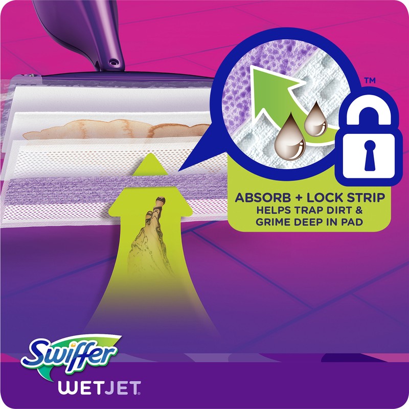 Swiffer Wet Jet Mop Cleaning Pads Refill, Floor Cleaner for