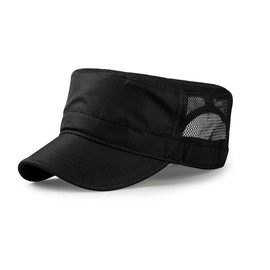 Airrail Work Cap, Mesh, Military Cap, Unisex, Polyester, Mesh, Adjustable, Fashionable, Outdoor, Black