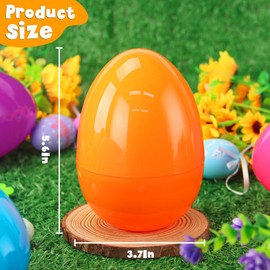 Qudoustar 12 Pack Jumbo Plastic Easter Eggs, 6-Inch Colorful Fillable Giant Eggs for Easter Basket Stuffers, Egg Hunt, Party Favors, Classroom Prizes, Easter Supplies