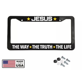 BLVD JESUS THE WAY TRUTH THE LIFE CHRISTIAN GOD PEACE Black License Plate Frame NEW