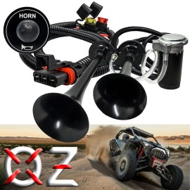 OZ-USA Air Horn Kit Floor Mount Switch Pulse Power Busbar Plug Wire Harness for Polaris