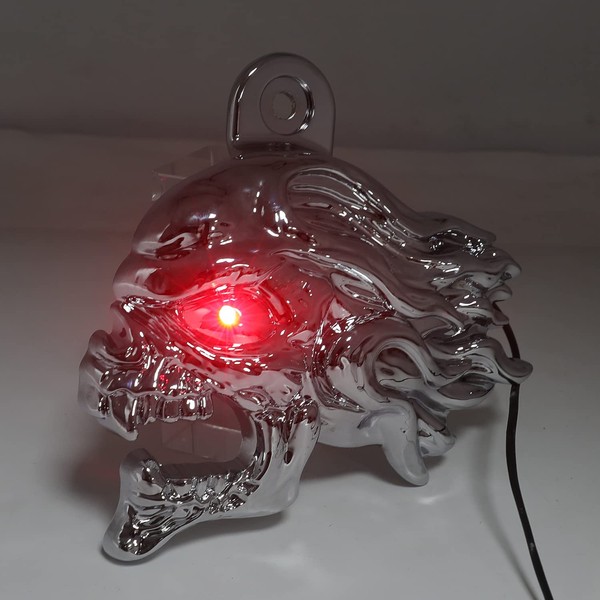 HONGK- Chrome Ghost Head Wind head horn cover Compatible with 1992 and up H-D with side mount"cowbell" and all V-rod's with LED light [B01DQ0EEV6]