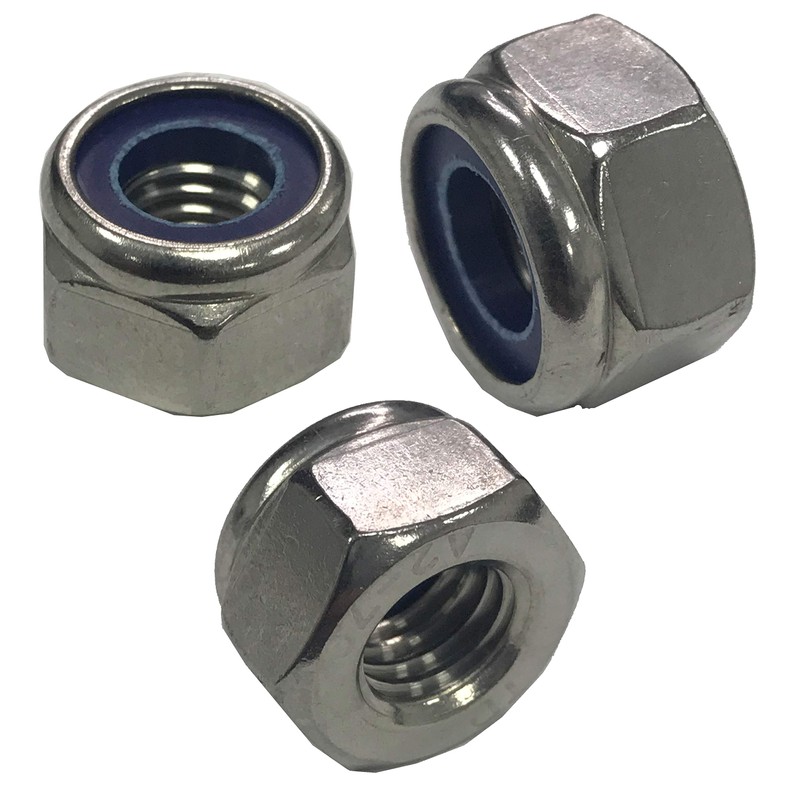 M5 Self-Locking Nuts Marine Grade Lock Style in A4 Stainless