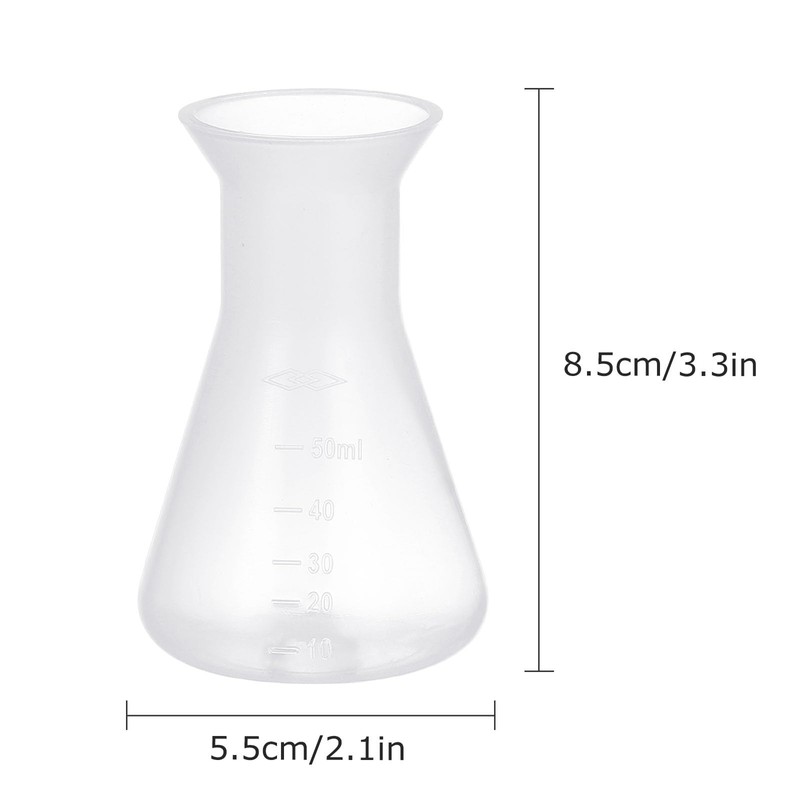 ULTECHNOVO Plastic Erlenmeyer Flask Narrow Neck, Flask Experiment Accessories Tableware