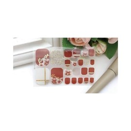 Generic Marble Glitter Gold Accent Toe Nail Sticker Leopard Flower Geometric Lines Ly009 Nail Wraps Art Stickers Manicure Supplies for Women for Home Nails Full Long Lasting Easy Apply and Remove