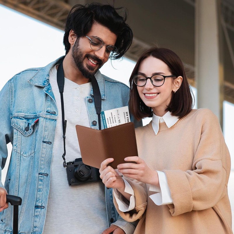 VULKIT Porta Pasaporte De Viaje Con Cierre Magnético RFID Blocking