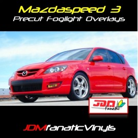 JDMFV 07-09 Mazda 3 SPEED Fog light JDM Yellow Overlays TINT Precut wrap