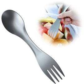 Titan Spork 2-in-1 Camping Cutlery - Ultralight Titanium Spork for Outdoor, Trekking & Picnic, Travel Cutlery & Titanium Spoon