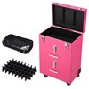 ZJMTOCYU Spacious Nail Drill Makeup Case with Telescopic Handle and