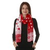 Womens Christmas Tree Reindeer Snowflake Reversible Knit Wraparound Scarf Shawl