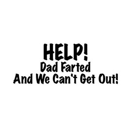 Ranger Products Help Dad Farted - Decal Sticker, Die Cut Vinyl Decal for Windows, Cars, Trucks, Tool Boxes, laptops, MacBook - virtually Any Hard, Smooth Surface