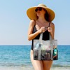 YOOFAN Mesh Beach Bag Tote Bag with 7 Pockets &