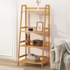sogesfurniture Bamboo 4 Tier Bookcase, Multi-Functional Book Shelf Storage Rack,