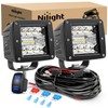 Nilight 2Pcs 3Inch 42W LED Cubes Upgraded Spot Flood Combo