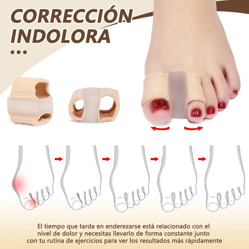 6 Pzs Separador Dedo Pies Gel Doble Bucle Corrector Juanete