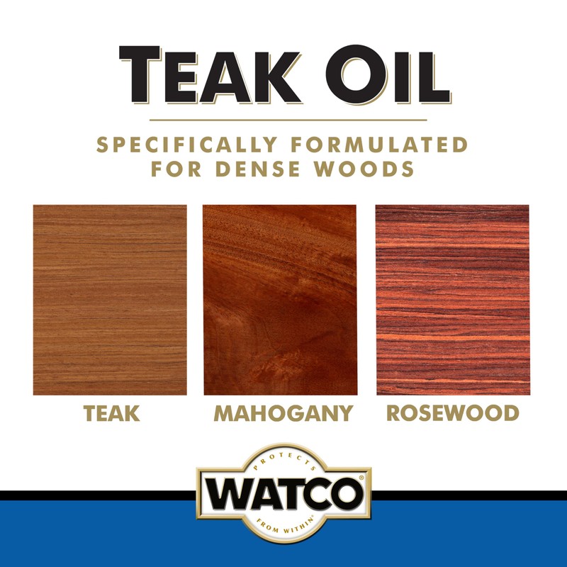 Watco Teak Oil Wood Finish, Gallon, Clear, 2 Pack