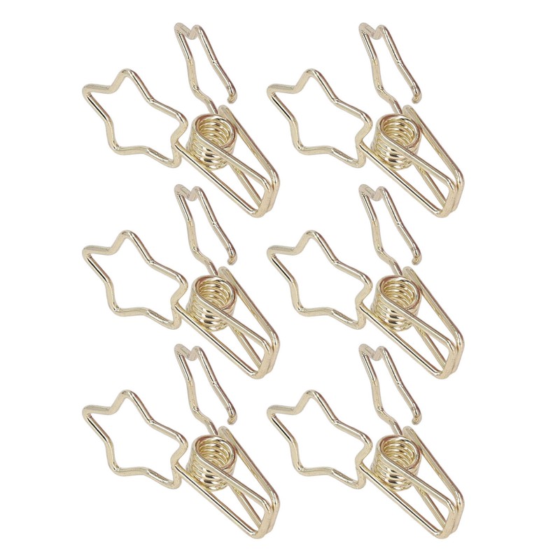 100Pcs Star Binder Clips Hollow Out Cartoon Style Strong Clamping