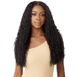 Outre - 5x5 Lace Closure Wig - Human Hair Blend - Peruvian Water Wave 24" (DR2/GOLDEN AMBER)