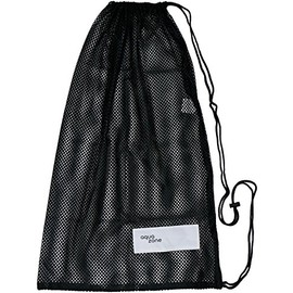Drawstring Sports Equipment Mesh Bag for Swimming Beach Diving Travel Gym Ball (Black)