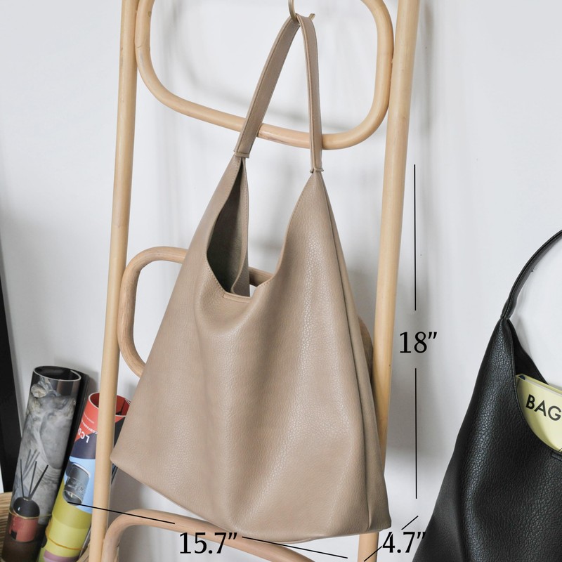 Hobo Bags for Women Soft Vegan Leather Shoulder Handbag Slouchy