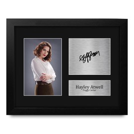 HWC Trading Hayley Atwell Captain America Peggy Carter Framed Gifts Printed Signed Autograph Picture for Movie Memorabilia Fans - US Letter Size