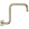 TRUSTMI 13 Inch S-Shape Shower Arm with Flange, Stainless Steel Pipe Extra Long Replacement Shower Head Holder, Brushed Gold