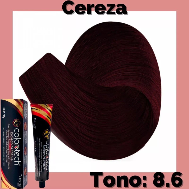 Nutrapel Color Tech Tinte Tono Cereza 8.6 Rubio Claro Rojizo