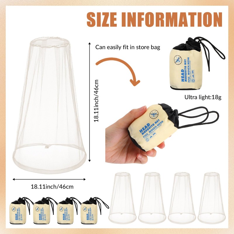 HESTYA 4 Pack Mosquito Net Face Mesh Net Protecting Net