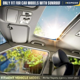 Left Driver Side Sun Visor with Light Fit for Toyota Camry (Only Fit Models with Sunroof) 2007 2008 2009 2010 2011, Replace for 74320-06800-B0 (Gray)