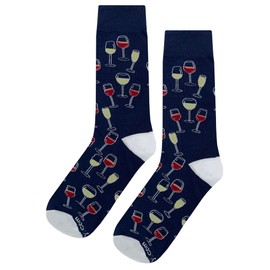 SockFly Wine Galore Dress Socks Funny Novelty Crazy Fun Design Men Size 8-12 Cotton Casual Crew Colorful Funky Fancy Socks Gift for Men