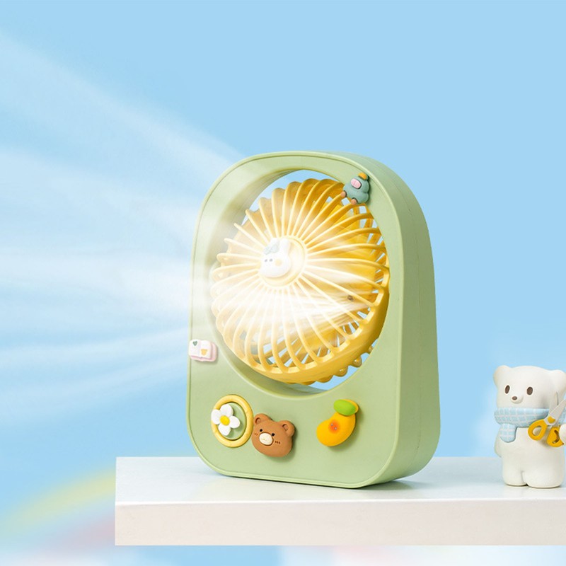Small Desktop Fan Portable 115 Degreees Wind Direction Adjustment Cute