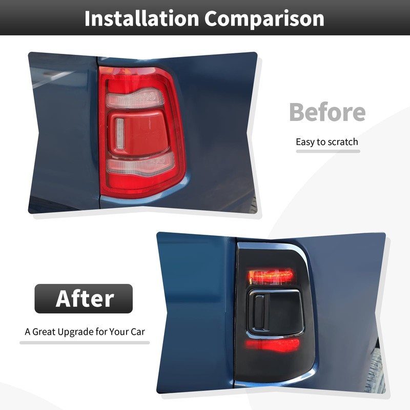 CheroCar Smoked Black Tail Light Lamp Cover Guard Trim Decoration