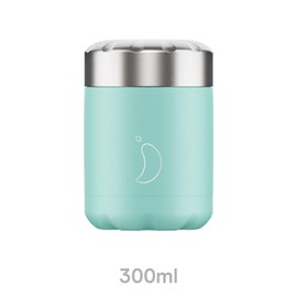 Chilly's Food Pot - Leak-Proof, Premium Stainless Steel Reusable Food Container - Double-Walled Insulated for Hot or Cold Lunch Storage - Pastel Green - 300ml