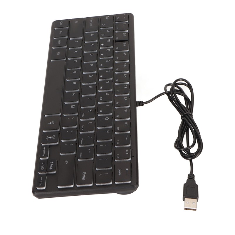 64 Keys RGB Backlit Keyboard USB Wired Gaming Keyboard Portable