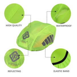 TOPIND - Funda para casco de bicicleta de alta visibilidad, resistente al agua, con tira reflectante, resistente al polvo, transpirable, para bicicleta de montaña, carretera, cubierta de nieve, equipo de paseo