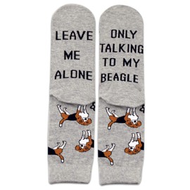 TSOTMO Beagle Dog Pet Lover Socks Leave Me Alone Only Talking To My Beagle Today Socks Gift for Dog Lover (C.Beagle)